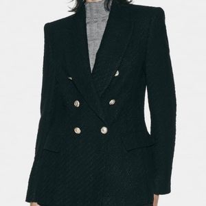 Zara Double Breasted Black Blazer Sz. XXL